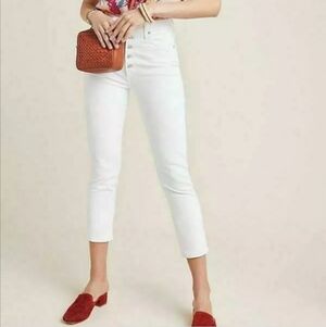 Citizen of Humanity Olivia Crop High Rise Slim Ankle White Denim Jeans Size 32